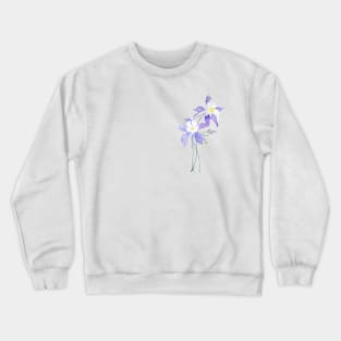 purple wild flower columbine flower watercolor Crewneck Sweatshirt